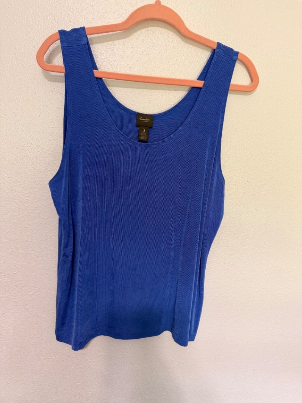 Chico's Travelers Tank Top Slinky Blue Womans 3/XL